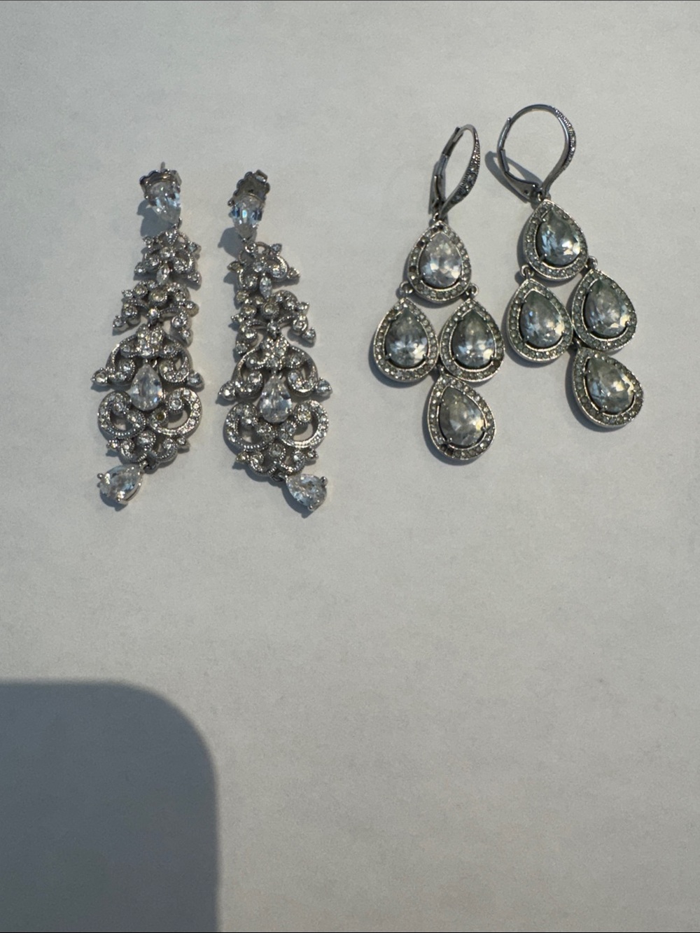 Nadri Bundle of 2 pair of Chandelier Earrings